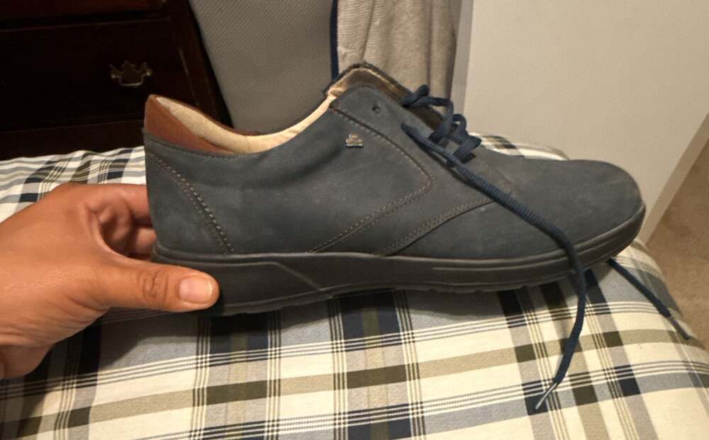 Finn Comfort Men's Blue Nubuck Leather Lace-Up Shoes